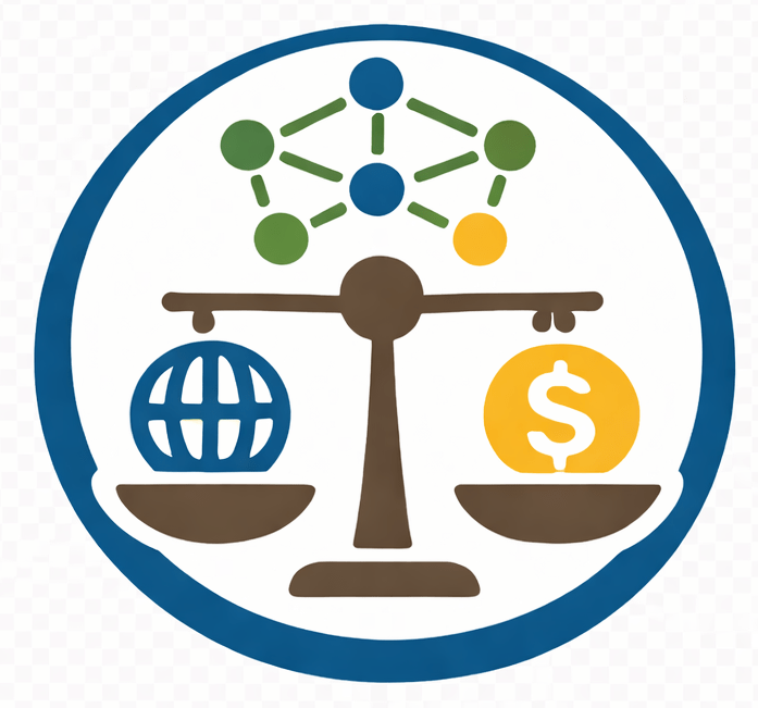 Illustration representing regenerative economics, governance, and systems change